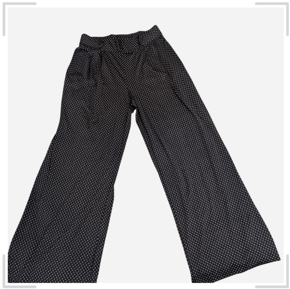 Pre-owned Robert Louis Navy Blue and White Wide Leg Pants